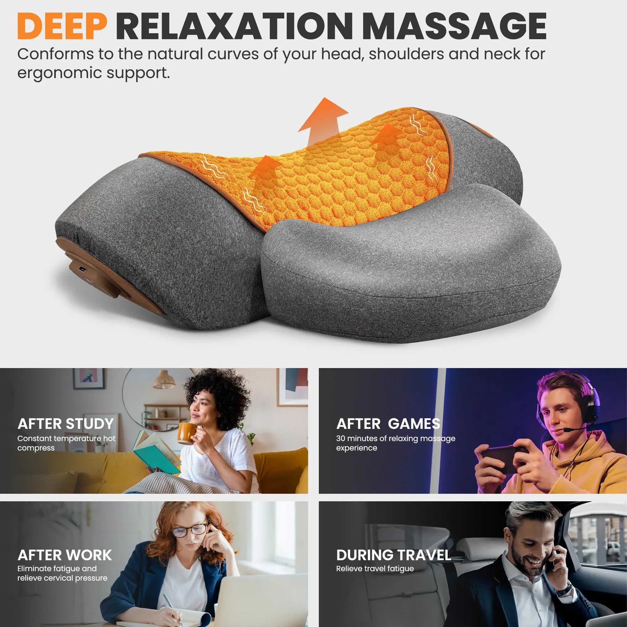 NeckRelief Pro — 3-in-1 Cervical Traction & Massage Pillow with Heat
