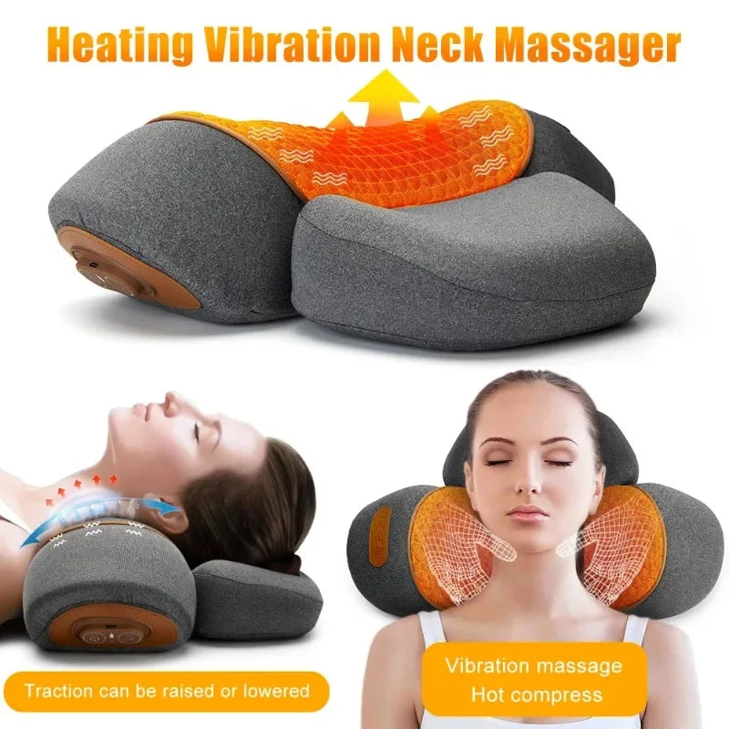 NeckRelief Pro — 3-in-1 Cervical Traction & Massage Pillow with Heat